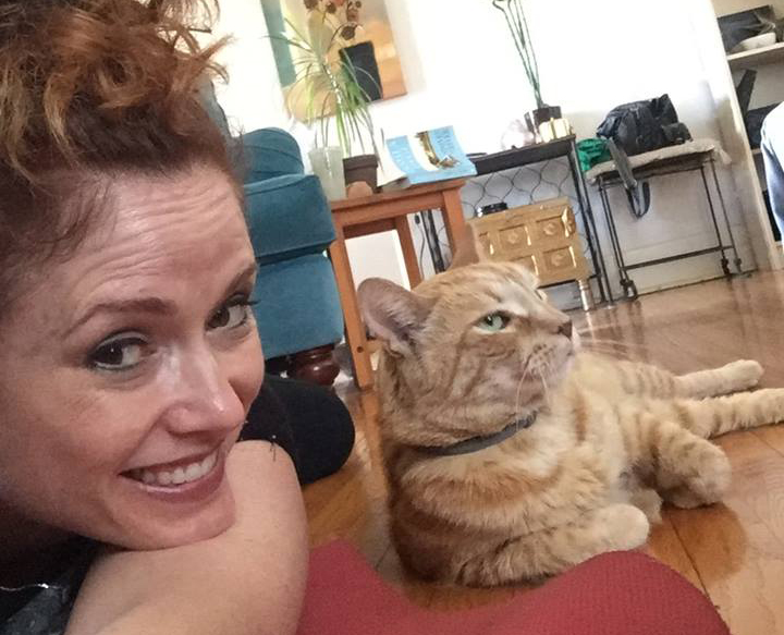 Joy Keller and her cat
